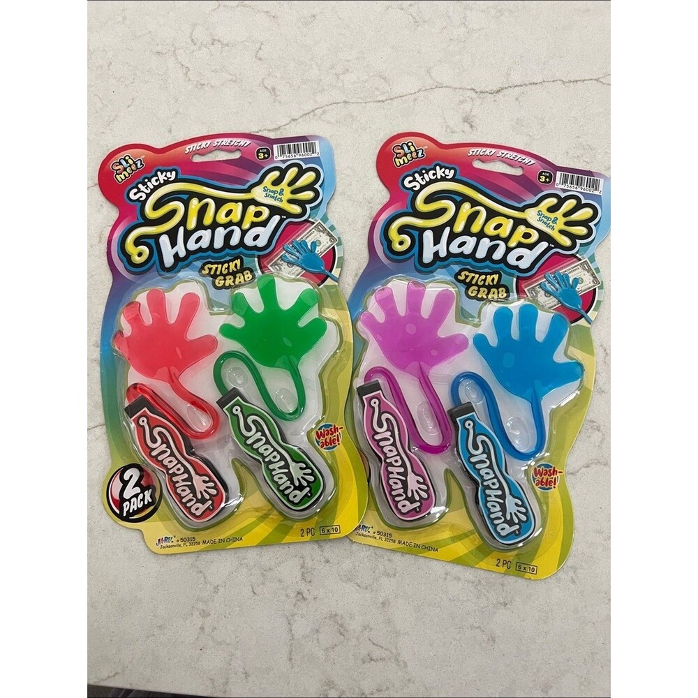 Ja-Ru Slimeez Sticky Snap Hand, 4ct Bundle